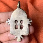 Ancient Roman Or Viking Bronze Engraved Silver Pendant Amulet Artifact