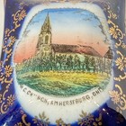 Amherstburg - Church Ontario Canada Souvenir Antique China Cobalt Trinket Box