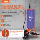 Vevor 10 Gallon Heavy-duty Sand Blaster 60-110 Psi With 2 Nozzles   7 5ft Hose