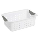 Open Plastic Storage Bin  Versatile Organization Solution  White  12 Count   