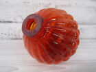 New Vtg-style Dark Amber Orange Glass Bubble Lightning Rod Orb Ball Roof Barn
