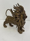 Pal Kepenyes Modernist Brutalist Brass Lion Sculpture W glass Eyes 6 5  Signed