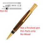 Executive Pen Kit Chrome 24 Kt Gold Gunmetal Wood Woodturning Fast Shipping