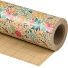  Kraft Floral Wrapping Paper Roll - Mini Roll 17 Inch X 33 Feet Colorful Floral