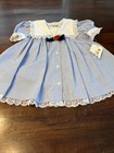 Vintage Baby Togs Infant 12 Months Dress New Navy W Lace Trim Nautical Sweet