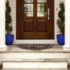 Door Mat Half Round Stone 18 In  X 30 In  No-skid Rubber Backing Securely Floor