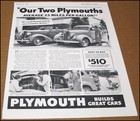 1936 Plymouth Print Ad Car Automobile Auto Advertisement Vintage Chrysler 2