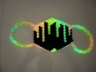 Glow In The Dark Rainbow Drip Black Kandi Surgical Mask