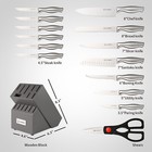 15pcs High Carbon Steel Kitchen Knife Set With Wooden Block And Hollow Handle