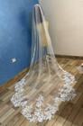 Bridal Veil 1 Tier Veil  Scalloped Lace Appliques Edge Bridal