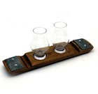 Personalized Whiskey   Cigar Holder     Double Glencairn Coaster With Engraving