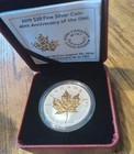 2019 Canada 1 Oz Silver  20 Maple Leaf  -- 40th Anniversary Gold Gilt Incuse Rp