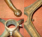 Vintage Solid Brass  ball   Claw  Flag Pole Stand Base - Eder Mfg Milwaukee  Wis