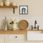 Portuguese Water Dog Coastal Sea Glass Framed Metal Print Wdk7178mfp88