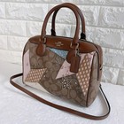 Coach Signature F67370 Canvas Satchel 2way Brown W24cm Women Bag Japan Unused