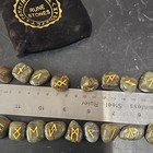 Labradorite Rune Stones Set 25pc Elder Futhark Divination Crystal Kit Velvet Bag