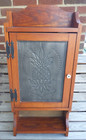 Wall Cabinet Mahogany Wood Punched Tin Pineapple Motif Farmhouse D  cor
