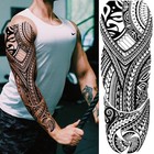 Totem Fake Tattoos Sleeve For Men Women  Full Arm 8 Count  pack Of 1   Black 