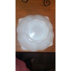 Vintage Milk Glass Paneled Grape Bowl - Scalloped Gold Rim 1950s Decor 