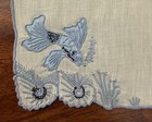 Marghab Tropical Fish Linen Cocktail Napkins Set Of 10 Hand Embroidered Madeira