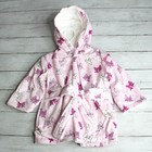 Baby Girl s Plush Bath Robe Size 6-12 Months Pink Purple Towel Blanket Wrap
