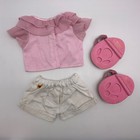 Build A Bear Clothes Pink Sequin Top White Denim Shorts Shoes Teddy Outfit- Read