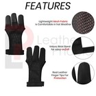 Archery 3 Fingers Tab Cow Leather Glove Arrow Guard For Compound Bow Shooting
