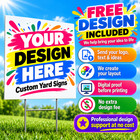 50 18x24 Full Color  Double Sided Custom Yard Signs   Stakes