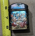 Antique Russian Tea Tin Jar Hinged Floral Rose Decorative Advertising Wissotzky
