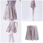 Womens Ballet Skirt Dance Sheer Wrap Skirt With Adjustable Waist Ties