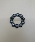 Vintage 925 Sterling Silver Circle Of Flowers Brooch Pin