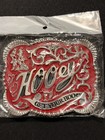 Western 4 5x3 5 Hooey Red Silver Cowboy Belt Buckle For 2   Belt Hebilla Vaquero