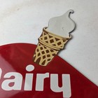 Vintage Dairy Queen Sign - Porcelain Diner Gas Pump Ice Cream Cone Sign