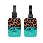 Animal Print And Teal Passport Holder And Luggage Tag