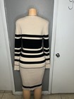 Emery Rose Striped Knit Bodycon Dress 2xl Crew Neck Long Sleeve Midi Stretch