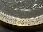 Vintage Sterling Silver   Cut Crystal 6  Coaster Free Shipping
