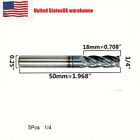 5pcs   1 4   4 Flute Long Carbide End Mill - Tialn Coated