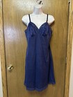 Vintage Vanity Fair Size 36 Style 10-103 Full Slip Babydoll   Navy Blue Usa A25