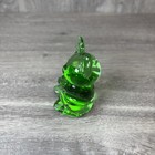 Vintage Art Blown Glass Mouse Bear Figurine Paperweight Neon Green Decor