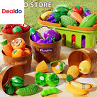 35 Pcs Play Food Set For Kids Pretend Kitchen Cutting Sorting Toys 3 To 8