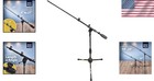Modern Metal Microphone Stand With Attached Cable Holders - Perfect For Stages