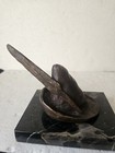 Rrr Rare Antique Vintage Bronze Hunting Hat
