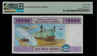 Central African States 10 000 Francs 2002 Pmg 68 Epq Unc Equatorial Guinea