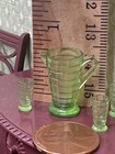 1 12 Dollhouse Miniature Art Deco Depression Glass Inspired Pitcher Set