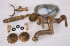 Antique Brass Clawfoot Bath Tub Faucet With Handshower - Wall Mount Fna222