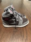 Air Jordan 1 Retro Girls 5y Youth High Top Gray Pink Kids Shoes 332148-002