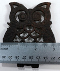 Vtg 70 s Style Miniature Cast Iron Owl Trivet Decor Pot Holder Footed Mcm Boho