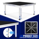 4x4ft Portable Stage Platform - Folding Lightweight Aluminum Height 24  -41  Usa