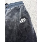 Nike Velour Jogger Pants Small Grey Black Velvet Sweatpants Piping Logo