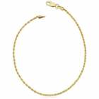 1 5mm Solid Italian 14k Yellow Gold Rope Anklet Chain 10  Italy 